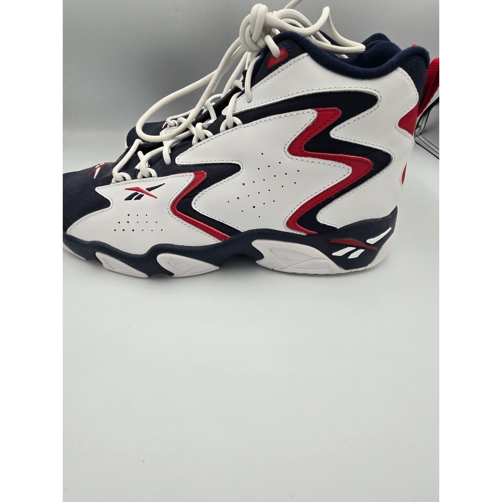 Reebok Mens 12 Basketball Shoes Mobius Navy White Red Hexalite Retro - Picture 3 of 9